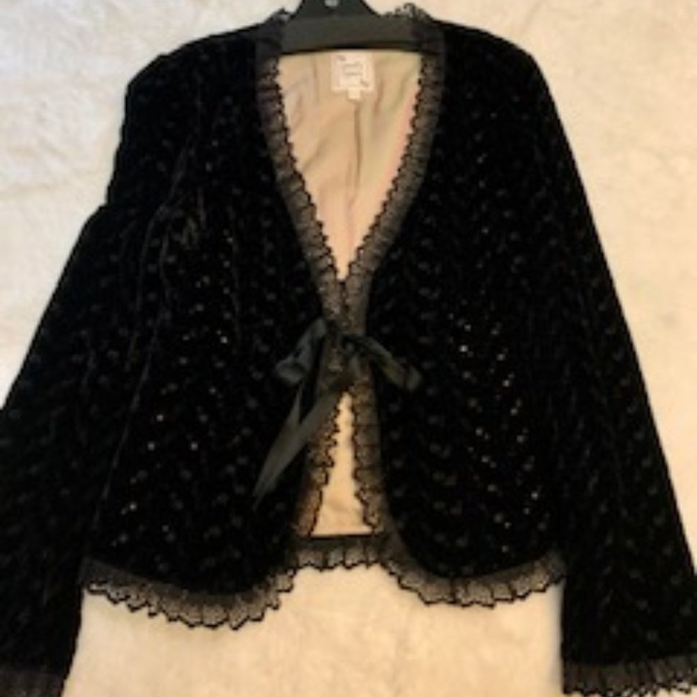 Nanette Lepore Black Eyelet Jacket 8
